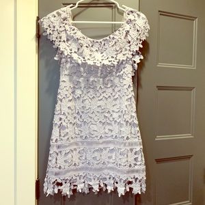 ASTR off-shoulder lace cocktail dress